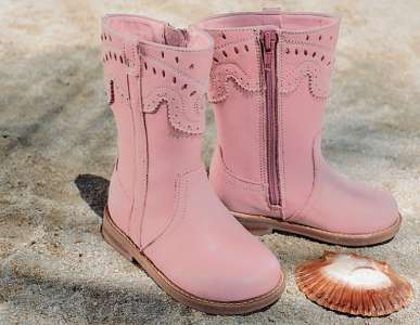 Pink Leather Cowboy Boots