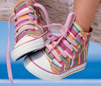 Stripe Canvas Boots