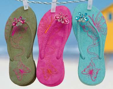 Butterfly Jewel Trim Flip Flop