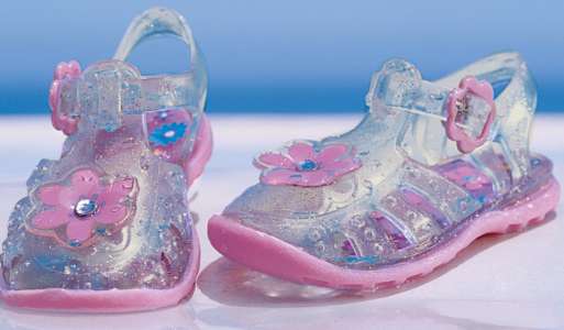 Clear Glitter Jelly Sandals
