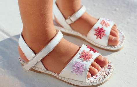 White Leather Bedded Sandals